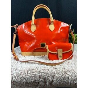 Dooney & Bourke | Darcy |Orange Patent Leather Satchel | Matching Wristlet